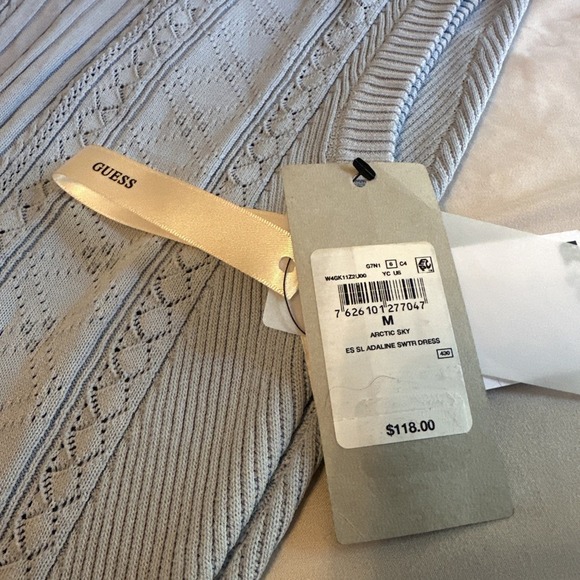 Guess Bodycon Sweater Dress Women's Medium Adaline Sleeveless Fitted Knit Blue - Picture 10 of 10